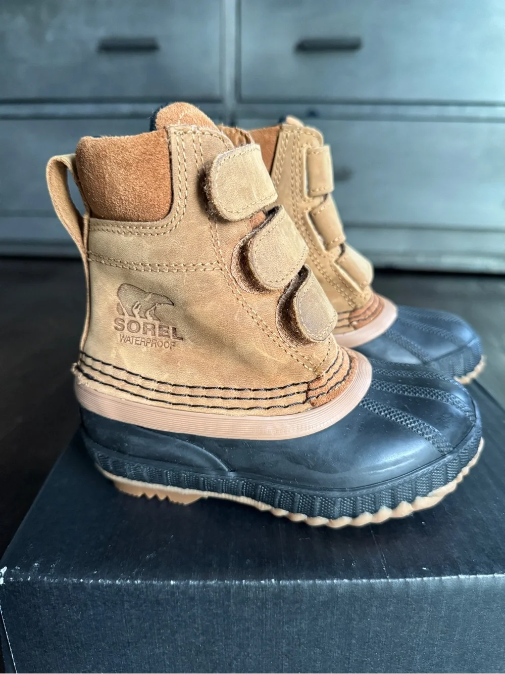Sorel Kids Brown and Black Waterproof Winter Boots